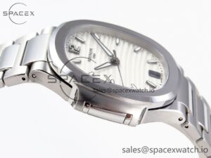 PATEK PHILIPPE NAUTILUS 7118 LADIES SS PPF 1:1 BEST EDITION WHITE DIAL ON SS BRACELET 324CS - Image 8