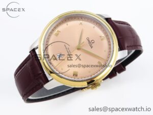 Omega De Ville Date YG MKF 1:1 Best Edition Brown Dial Roman Marker on Brown Leather Strap A8800 - Image 6