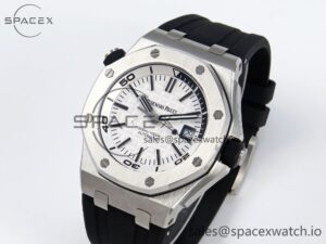 Audermars Piguet Royal Oak Offshore Diver 15710 IPF 1:1 Best Edition White Dial on Black Rubber Strap SA3120 Super Clone - Image 4