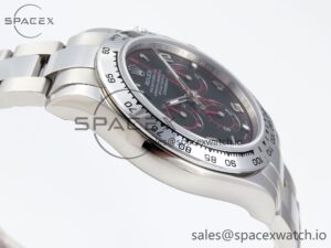 Rolex Daytona 116509 SS OMF Best Edition Black Numeral Dial on SS Bracelet A7750 (Slim Movement) - Image 8