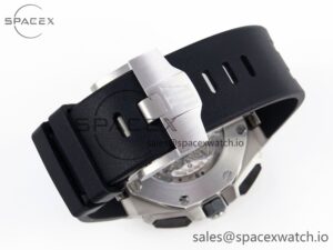 Audermars Piguet Royal Oak Offshore 44mm SS Black Ceramic Bezel APF 1:1 Best Edition Black/Silver Dial on Black Rubber Strap A4401 - Image 16