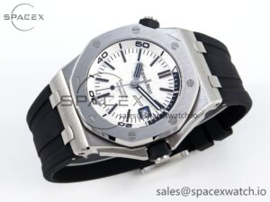 Audermars Piguet Royal Oak Offshore Diver 15710 IPF 1:1 Best Edition White Dial on Black Rubber Strap SA3120 Super Clone - Image 6