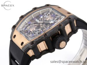 Richard Mille RM21-01 RG Tourbillon RMF Best Edition Skeleton Dial on Black Rubber Strap - Image 7