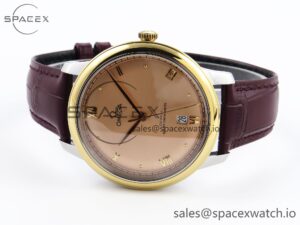 Omega De Ville Date YG MKF 1:1 Best Edition Brown Dial Roman Marker on Brown Leather Strap A8800 - Image 5