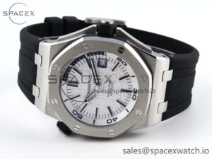 Audermars Piguet Royal Oak Offshore Diver 15710 IPF 1:1 Best Edition White Dial on Black Rubber Strap SA3120 Super Clone - Image 5