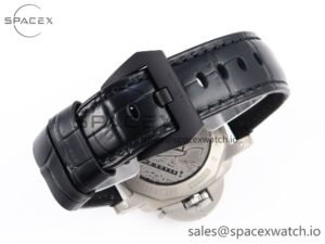 Panerai PAM1096 W LUMINOR GMT 42MM TITANIUM VSF 1:1 BEST EDITION BLACK DIAL ON BLACK LEATHER STRAP P.9011 SUPER CLONE - Image 16