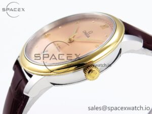 Omega De Ville Date YG MKF 1:1 Best Edition Brown Dial Roman Marker on Brown Leather Strap A8800 - Image 7