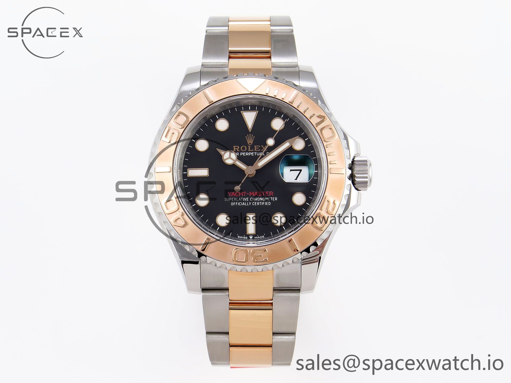 IMG_0134 Rolex Yacht-Master 126621 SS/RG 904L Steel VSF 1:1 Best Edition Black Dial on SS/RG Bracelet VS3235 - Image 1