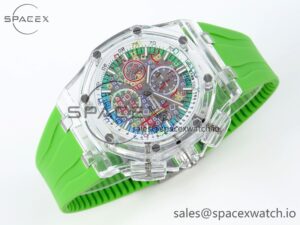 Audermars Piguet Royal Oak Offshore 44mm Transparent APF Best Edition Colorful Dial on Green Rubber Strap A3126 - Image 6