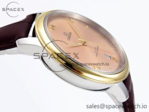 Omega De Ville Date YG MKF 1:1 Best Edition Brown Dial Roman Marker on Brown Leather Strap A8800 - Image 8