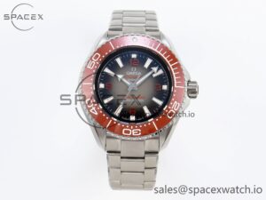 Omega SEAMASTER PLANET OCEAN 6000M ULTRA DEEP 45.5MM SS TF 1:1 BEST EDITION GRAY DIAL ORANGE BEZEL ON SS BRACELET A2824