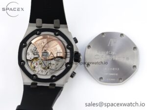 Audermars Piguet Royal Oak Offshore 42mm SS APF 1:1 Best Edition Black Dial White Markers Ceramic Bezel on Black Rubber Strap A7750 - Image 18