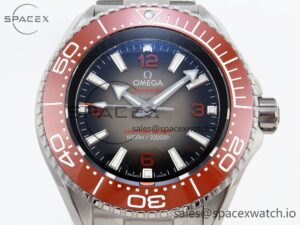 Omega SEAMASTER PLANET OCEAN 6000M ULTRA DEEP 45.5MM SS TF 1:1 BEST EDITION GRAY DIAL ORANGE BEZEL ON SS BRACELET A2824 - Image 2