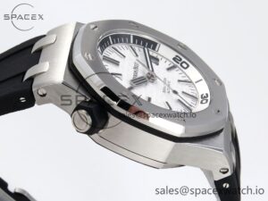 Audermars Piguet Royal Oak Offshore Diver 15710 IPF 1:1 Best Edition White Dial on Black Rubber Strap SA3120 Super Clone - Image 8