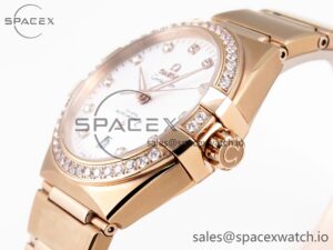 Omega Constellation 39mm RG Diamonds Bezel ASWF 1:1 Best Edition White Dial on RG Bracelet A8801 - Image 7