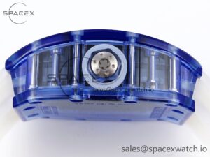 Richard Mille RM035 Blue Transparent RMF Best Edition Skeleton Dial on Translucent Rubber Strap Clone RMUL2 - Image 13