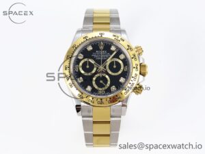 Rolex Daytona 116503 KING 1:1 Best Edition Black/YG Diamonds Dial on SS/YG Bracelet SA4130