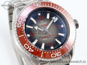 Omega SEAMASTER PLANET OCEAN 6000M ULTRA DEEP 45.5MM SS TF 1:1 BEST EDITION GRAY DIAL ORANGE BEZEL ON SS BRACELET A2824 - Image 3