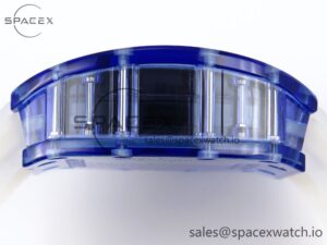 Richard Mille RM035 Blue Transparent RMF Best Edition Skeleton Dial on Translucent Rubber Strap Clone RMUL2 - Image 12