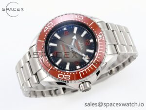 Omega SEAMASTER PLANET OCEAN 6000M ULTRA DEEP 45.5MM SS TF 1:1 BEST EDITION GRAY DIAL ORANGE BEZEL ON SS BRACELET A2824 - Image 6