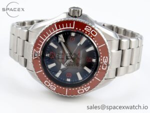 Omega SEAMASTER PLANET OCEAN 6000M ULTRA DEEP 45.5MM SS TF 1:1 BEST EDITION GRAY DIAL ORANGE BEZEL ON SS BRACELET A2824 - Image 5