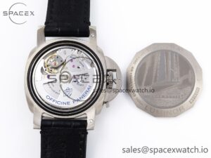 Panerai PAM1096 W LUMINOR GMT 42MM TITANIUM VSF 1:1 BEST EDITION BLACK DIAL ON BLACK LEATHER STRAP P.9011 SUPER CLONE - Image 18
