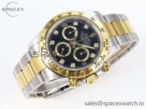 Rolex Daytona 116503 KING 1:1 Best Edition Black/YG Diamonds Dial on SS/YG Bracelet SA4130 - Image 6