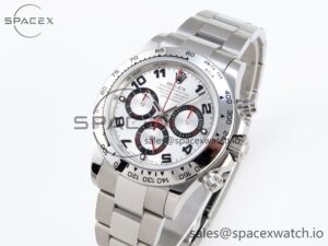 Rolex Daytona 116509 SS OMF Best Edition Silver Numeral Dial on SS Bracelet A7750 (Slim Movement) - Image 4