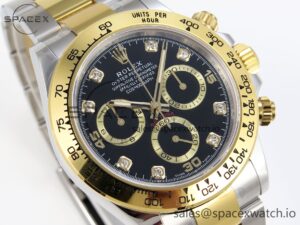 Rolex Daytona 116503 KING 1:1 Best Edition Black/YG Diamonds Dial on SS/YG Bracelet SA4130 - Image 3
