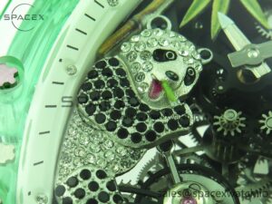 Richard Mille RM026 Green Transparent Tourbillon RM Best Edition Panda Skeleton Dial on Rubber Strap - Image 11
