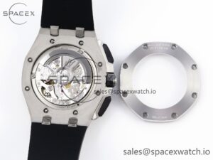Audermars Piguet Royal Oak Offshore 44mm SS Black Ceramic Bezel APF 1:1 Best Edition Black/Silver Dial on Black Rubber Strap A4401 - Image 18