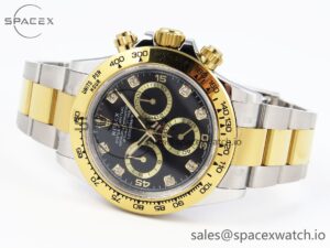 Rolex Daytona 116503 KING 1:1 Best Edition Black/YG Diamonds Dial on SS/YG Bracelet SA4130 - Image 5