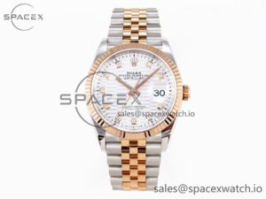 Rolex DateJust 36 SS 126231 VSF 1:1 Best Edition 904L Steel Silver Textured Diamonds Dial on Jubilee Bracelet VS3235