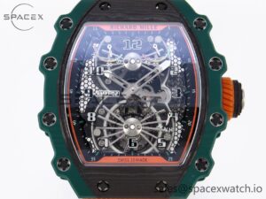 Richard Mille RM21-02 Tourbillon NTPT RMF Best Edition Skeleton Dial on Orange Rubber Strap - Image 2