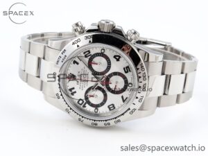 Rolex Daytona 116509 SS OMF Best Edition Silver Numeral Dial on SS Bracelet A7750 (Slim Movement) - Image 5