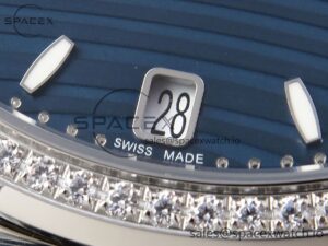 PATEK PHILIPPE NAUTILUS 7118 LADIES SS PPF 1:1 BEST EDITION BLUE DIAL DIAMONDS BEZEL ON SS BRACELET 324CS - Image 10