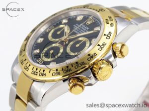 Rolex Daytona 116503 KING 1:1 Best Edition Black/YG Diamonds Dial on SS/YG Bracelet SA4130 - Image 7