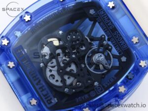 Richard Mille RM035 Blue Transparent RMF Best Edition Skeleton Dial on Translucent Rubber Strap Clone RMUL2 - Image 16