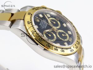 Rolex Daytona 116503 KING 1:1 Best Edition Black/YG Diamonds Dial on SS/YG Bracelet SA4130 - Image 8