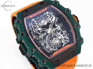 Richard Mille RM21-02 Tourbillon NTPT RMF Best Edition Skeleton Dial on Orange Rubber Strap - Image 3