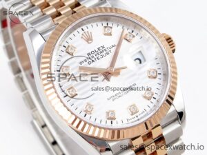 Rolex DateJust 36 SS 126231 VSF 1:1 Best Edition 904L Steel Silver Textured Diamonds Dial on Jubilee Bracelet VS3235 - Image 3