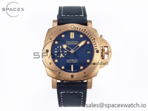 Panerai PAM1074 W BRONZO VSF 1:1 BEST EDITION BLUE DIAL ON BLUE CALFSKIN STRAP P.900 CLONE