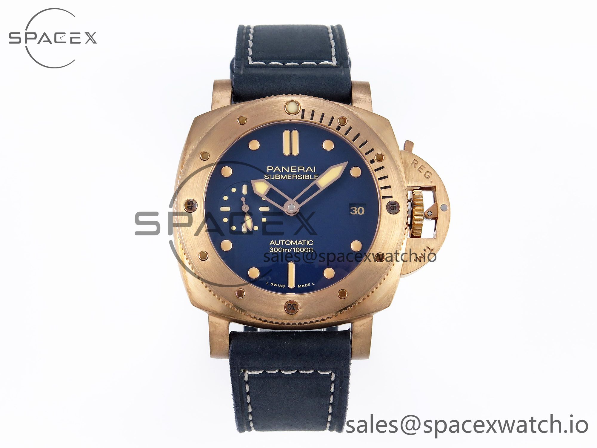 IMG_0145 Panerai PAM1074 W BRONZO VSF 1:1 BEST EDITION BLUE DIAL ON BLUE CALFSKIN STRAP P.900 CLONE - Image 1