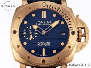 Panerai PAM1074 W BRONZO VSF 1:1 BEST EDITION BLUE DIAL ON BLUE CALFSKIN STRAP P.900 CLONE - Image 2