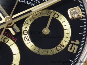 Rolex Daytona 116503 KING 1:1 Best Edition Black/YG Diamonds Dial on SS/YG Bracelet SA4130 - Image 10
