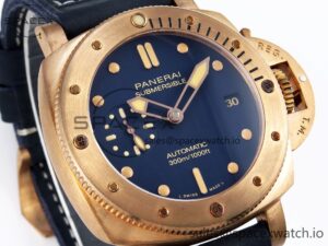 Panerai PAM1074 W BRONZO VSF 1:1 BEST EDITION BLUE DIAL ON BLUE CALFSKIN STRAP P.900 CLONE - Image 3