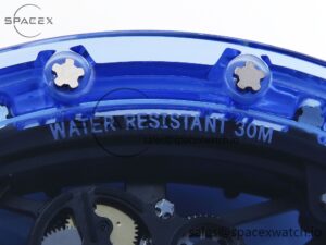 Richard Mille RM035 Blue Transparent RMF Best Edition Skeleton Dial on Translucent Rubber Strap Clone RMUL2 - Image 19