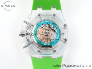 Audermars Piguet Royal Oak Offshore 44mm Transparent APF Best Edition Colorful Dial on Green Rubber Strap A3126 - Image 18