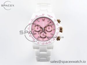 Rolex Daytona AET White Ceramic Case and Bracelet Pink Dial Noob Best Edition SA4130