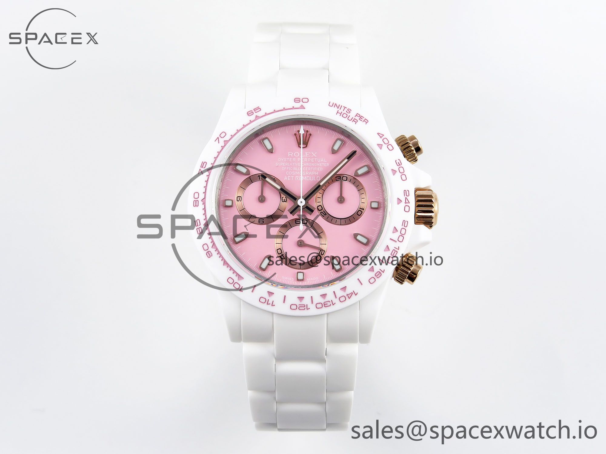IMG_0148 Rolex Daytona AET White Ceramic Case and Bracelet Pink Dial Noob Best Edition SA4130 - Image 1
